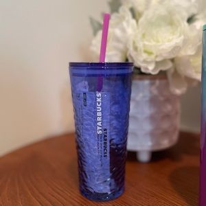 NEW Starbucks Summer 2021 Blue Glass Tumbler